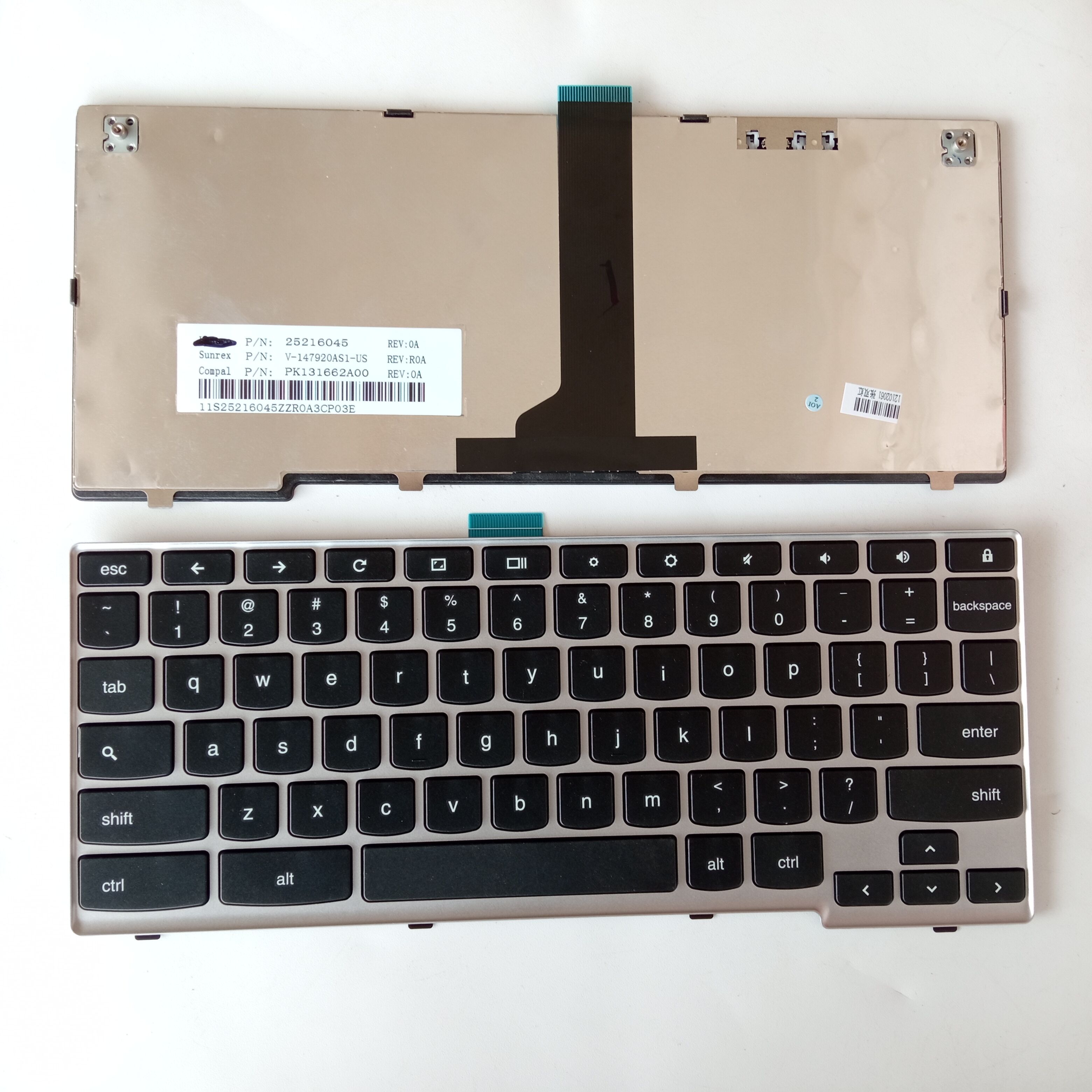 Picture of New Replacement Laptop Keyboard For LENOVO N20P Google version with lock SILVER FRAME BLACK US Layout
